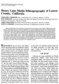 Cover page: Honey Lake Maidu Ethnogeography of Lassen County, California