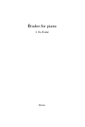 Cover page: Études for piano - I. No Pedal