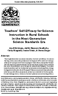 Cover page: Teachers’ Self-Efficacy for Science Instruction in Rural Schools in the Next Generation Science Standards Era