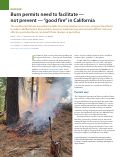 Cover page: Burn permits need to facilitate – not prevent – “good fire” in California