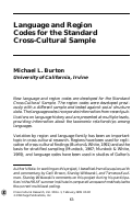 Cover page: Language and Region Codes for the Standard Cross-Cultural Sample