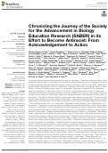 Cover page: Chronicling the Journey of the Society for the Advancement in Biology Education Research (SABER) in its Effort to Become Antiracist: From Acknowledgement to Action
