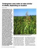 Cover page: Sudangrass uses water at rates similar to alfalfa, depending on location