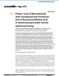 Cover page: Phase I trial of Bermekimab with nanoliposomal irinotecan and 5-fluorouracil/folinic acid in advanced pancreatic ductal adenocarcinoma