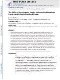 Cover page: The Utility of Neuroimaging Studies for Informing Educational Practice and Policy in Reading Disorders