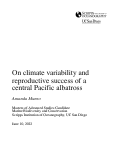 Cover page: On Climate Variability and Reproductive Success of a Central Pacific Albatross