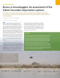 Cover page: Boons or boondoggles: An assessment of the Salton Sea water importation options