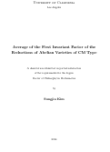 Cover page: AVERAGE OF THE FIRST INVARIANT FACTOR OF THE REDUCTIONS OF ABELIAN VARIETIES OF CM TYPE