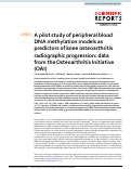 Cover page: A pilot study of peripheral blood DNA methylation models as predictors of knee osteoarthritis radiographic progression: data from the Osteoarthritis Initiative (OAI)