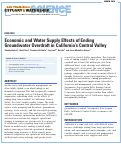 Cover page: Economic and Water Supply Effects of Ending Groundwater Overdraft in California's Central Valley