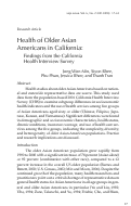 Cover page: Health of Older Asian Americans in California: Findings from California Health Interview Survey (CHIS)