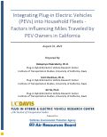 Cover page: Integrating Plug-in Electric Vehicles (PEVs) into Household Fleets - Factors Influencing Miles Traveled by PEV Owners in California