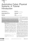 Cover page: Automotive Cyber-Physical Systems: A Tutorial Introduction