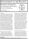 Cover page of Expanding the Definition of Sustainable Agriculture