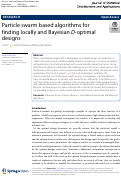 Cover page: Particle swarm based algorithms forfinding locally and Bayesian D-optimal designs