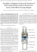Cover page: The Effect of Magnetic Field on the Position of HTS Leads and the Cooler in the Services 
Tower of the MICE Focusing Magnet