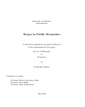 Cover page: Essays in Public Economics