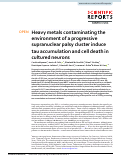 Cover page: Heavy metals contaminating the environment of a progressive supranuclear palsy cluster induce tau accumulation and cell death in cultured neurons