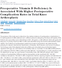 Cover page: Preoperative Vitamin D Deficiency Is Associated With Higher Postoperative Complication Rates in Total Knee Arthroplasty.