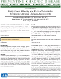 Cover page: Early Onset Obesity and Risk of Metabolic Syndrome Among Chilean Adolescents