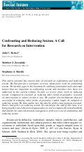 Cover page: Confronting and Reducing Sexism: A Call for Research on Intervention