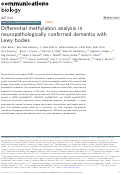 Cover page: Differential methylation analysis in neuropathologically confirmed dementia with Lewy bodies.