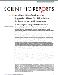 Cover page: Ambient Ultrafine Particle Ingestion Alters Gut Microbiota in Association with Increased Atherogenic Lipid Metabolites