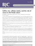 Cover page: Coffee, tea, caffeine intake, and the risk of cancer in the PLCO cohort