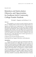 Cover page: Retention and Matriculation Obstacles and Opportunities for Southeast Asian Community College Transfer Students