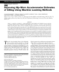 Cover page: Improving Hip-Worn Accelerometer Estimates of Sitting Using Machine Learning Methods