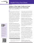 Cover page: Hidden in Plain Sight: California’s Paid Medi-Cal Caregivers Are Vulnerable