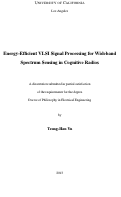 Cover page: Energy-Efficient VLSI Signal Processing for Wideband Spectrum Sensing in Cognitive Radios