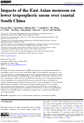 Cover page: Impacts of the East Asian monsoon on lower tropospheric ozone over coastal South China