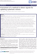 Cover page: Assessment of a method to detect signals for updating systematic reviews