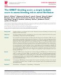 Cover page: The ORBIT bleeding score: a simple bedside score to assess bleeding risk in atrial fibrillation