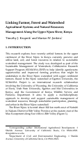 Cover page: Linking Farmer, Forest and Watershed: Agricultural Systems and Natural Resources Management Along the Upper Njoro River, Kenya