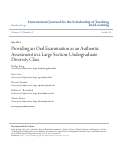 Cover page: Providing an Oral Examination as an Authentic Assessment in a Large Section, Undergraduate Diversity Class