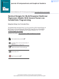 Cover page: Optimal Designs for Multi-Response Nonlinear Regression Models With Several Factors via Semidefinite Programming