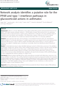 Cover page: Network analysis identifies a putative role for the PPAR and type 1 interferon pathways in glucocorticoid actions in asthmatics