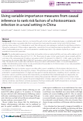 Cover page: Using variable importance measures from causal inference to rank risk factors of schistosomiasis infection in a rural setting in China