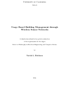 Cover page: Usage Based Building Management through Wireless Sensor Networks