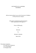 Cover page: African American Male Access to the University of California: A Policy Discourse Analysis