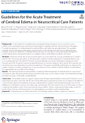 Cover page: Guidelines for the Acute Treatment of Cerebral Edema in Neurocritical Care Patients