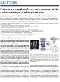 Cover page: Laboratory equation of state measurements of the carbon envelopes of white dwarf stars