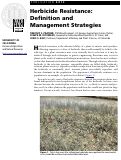 Cover page: Herbicide Resistance: Definition and Management Strategies