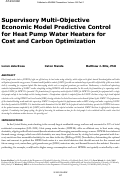 Cover page: Supervisory Multi-Objective Economic Model Predictive Control for Heat Pump Water Heaters for Cost and Carbon Optimization