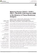 Cover page: Maturing Human CD127+ CCR7+ PDL1+ Dendritic Cells Express AIRE in the Absence of Tissue Restricted Antigens