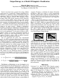 Cover page: Unique Entropy As A Model Of Linguistic Classification
