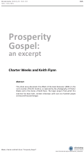 Cover page: Prosperity Gospel: an excerpt