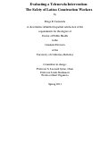 Cover page: Evaluating a Telenovela: The Safety of Latino Construction Workers